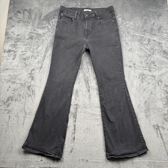 Levi's Denim - Levis 726 Flare Jeans Womens 32 Faded Black High Rise Stretch Denim 18882-0024
